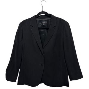Talbots Single Breasted‎ Two Button Black Women's Blazer Size 14 Jacket Career